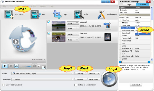 Change Aspect Ratio of MP4, AVI, WMV, MKV, MPG, , VOB, 3GP etc